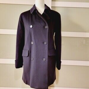 Perry Ellis Merino Wool Classic Black Short Size 4 Women Coat/Jacket
